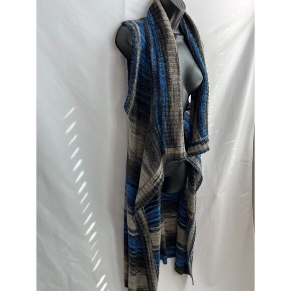 Anthropologie Moth Open Knit Cardigan Sweater Long Striped Duster XS/S Western - Picture 6 of 12